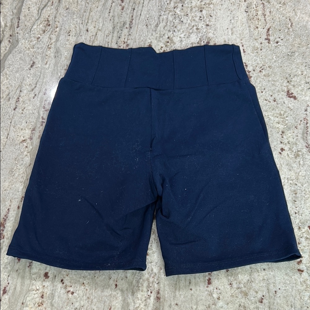 Live The Process Navy Blue bike shorts